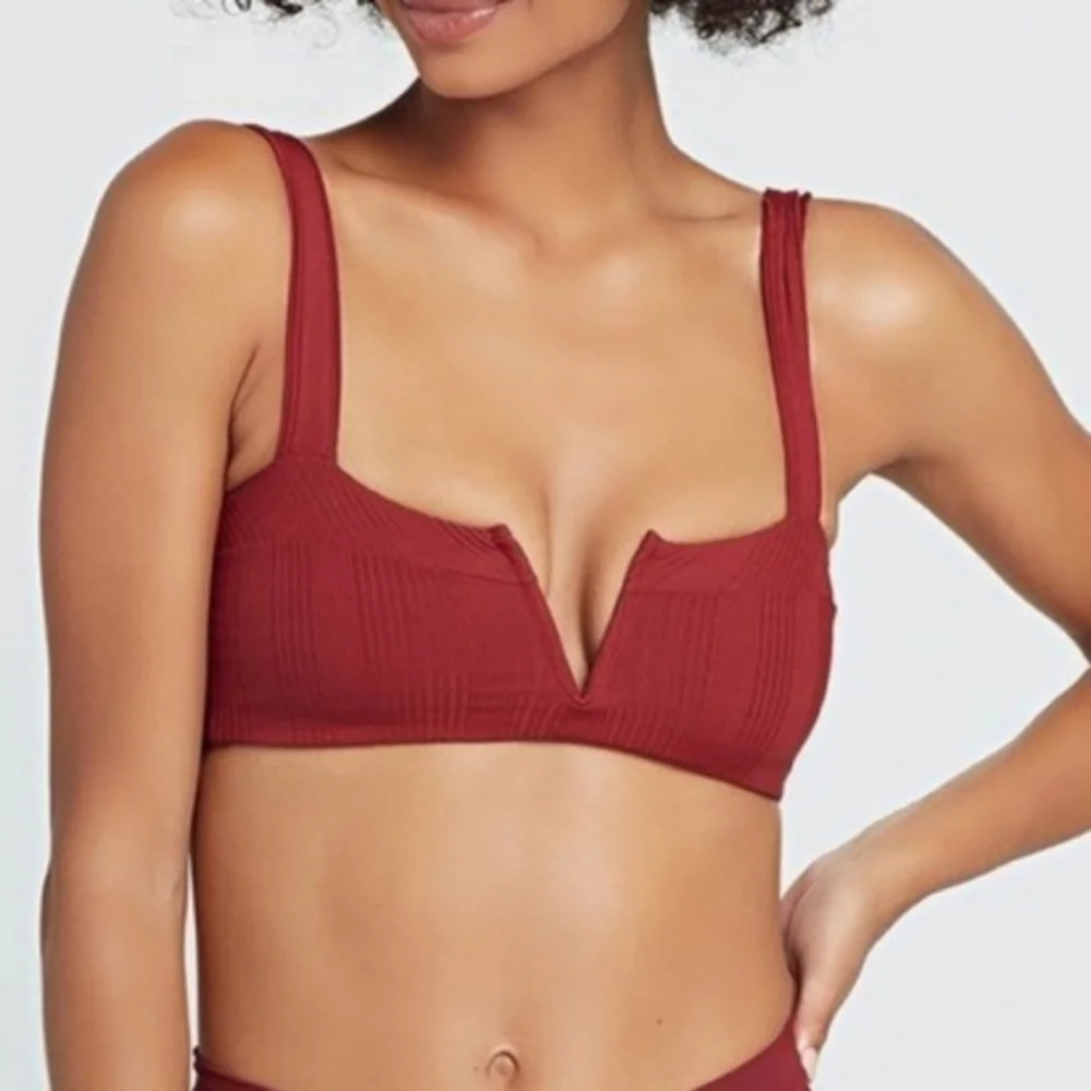 L*Space Lee Lee Pointelle Ribbed Rib Bikini Top